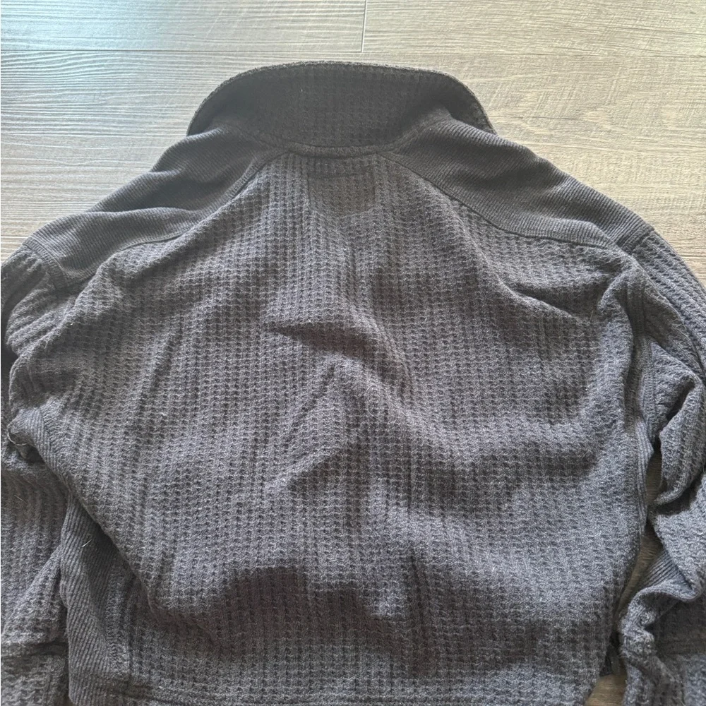 Justice Black Waffle Knit Button-Front Cardigan